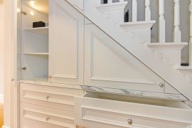 Smart storage under staircase